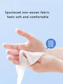 120入純淨水清潔濕紙巾,可用於手部,口腔和衛生清潔,母嬰均可使用 - 白色 - 查看 6