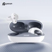 Picun W6 无线耳塞，无线开放式耳塞运动耳机，适用于 Android 的夹式无线耳塞，空气传导耳机，耳环式无线 5.3 耳机，适合骑行、跑步锻炼、跑步、驾驶 - 白色 - 查看 3