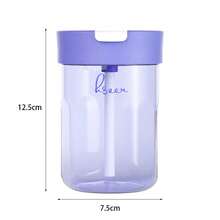 HSEEN 1 件 450ml/15.2oz 便攜式戶外水壺,帶雙蓋和吸管,耐高溫 Tritan 運動健身杯,適合辦公室,清新設計 - 灰色 - 查看 2