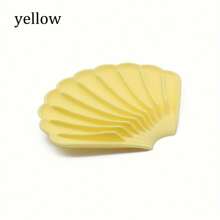 1入黃色帶排水孔的肥皂盒,高級矽膠肥皂座,貝殼形狀自排水肥皂盤適用於肥皂、淋浴、廁所、廚房,可讓肥皂保持乾燥潔淨 - 黃色 - 查看 1
