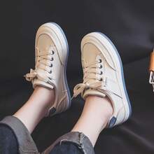 One Pair Renben Women'S Casual Lace-Up Shoes, Classic And Fashionable White Shoes, All-Match Student Sneakers Skate - Blue - View 4