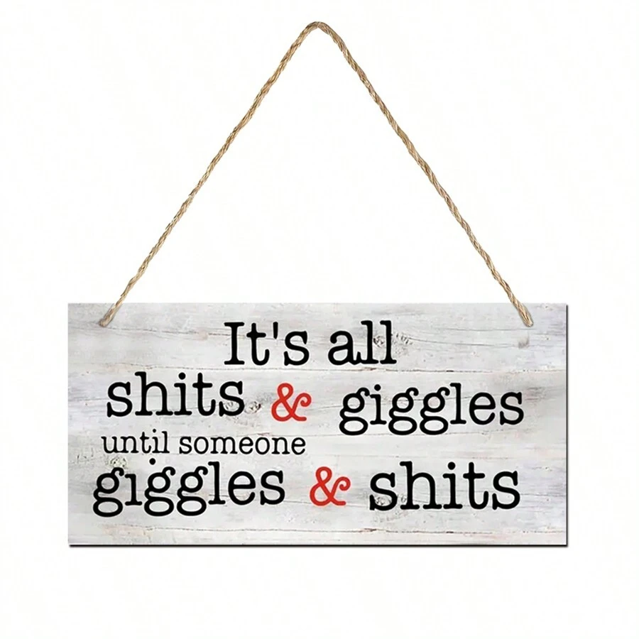 1入組複合板有趣木質牌匾,用於簽名玩笑,惡作劇友人的禮物 - 杏色 - 查看 1