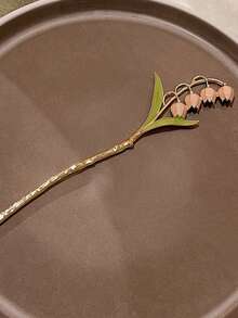 1個女士粉色百合花形金屬髮夾,適用於女孩香肩理髮、日常多變髮飾 - 粉色 - 查看 6