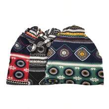 kissyouths 包头帽 帽子或围兜两用 弹力街头潮流 男女款套头帽 碎花时尚 - 黑色 - 查看 2