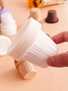 30 件草帽紙杯蛋糕內襯、鬆餅包裝紙、烘焙模具 - 棕色 - 查看 6