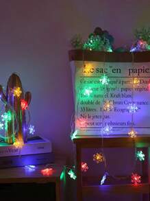 Guirlande Lumineuse Flocon De Neige 1.5m/10 Led, 3m/20 Led, 6m/40 Led, Décoration De Noël