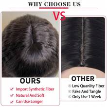 4# Import Synthetic Fiber Wig Short Natural Wave Bob Wigs With Bangs Middle Part Synthetic Hair Wig 12 Inch Natural Soft Hair Full And Thick Low Temperature Fiber Hair Loose Deep Wave Bob Wigs For Women Daily Party Use - Dark Brown - View 10