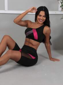 Women Sports Sets - 黑色 - 查看 3