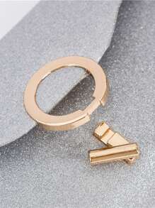 女士派對優雅鎖裝飾晚宴包手拿包鏈條單肩包禮服包水鑽耳環項鍊手鍊套裝 - 銀色 - 查看 10