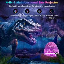 1pc Starry Projection Lamp (Star & Galaxy Projector) With Remote Control, White Noise Speaker And 16-Color Led Night Light For Children'S & Adults' Game Room, Home Theater Ceiling, Room Decoration. Suitable For Adult Home Theater, Parties And Living Room Decoration. - White - View 6