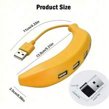 1個有趣的香蕉形狀usb 2.0集線器+（數據線 轉換器usb-c端口手機轉換器） 4個端口的usb集線器usb分配器,可用於筆記本電腦,xbox,閃存,硬盤驅動器,遊戲機,打印機,相機,鍵盤,滑鼠等 - 彩色 - 查看 3