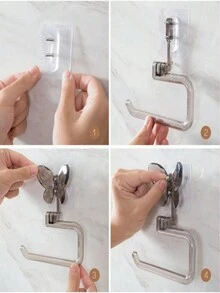 2 件/套蝴蝶設計毛巾鉤環,奢華風格浴室壁掛式毛巾架,無鑽清潔布架,浴室配件 - 彩色 - 查看 6