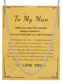 1條男性時尚簡約銀鏈項鍊,適合作為情人節男友禮物、父親兄弟生日和節日禮物 - 銀色 - 查看 14