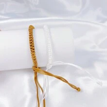 Vòng tay bện 2 chiếc thời trang và phổ biến cho nam giới để làm quà tặng trang sức và cho vẻ ngoài sành điệu - Nhiều màu - Xem 3