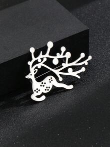 MESTILO 1pc Stainless Steel Cold Style Animal Snake Rose Feather Motorcycle Brooch Suitable For Men And Women Daily Wear - Silver - View 20