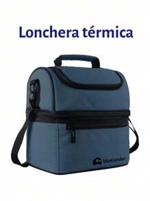 Lonchera Bluelander Portátil de Dos Pisos con Aislamiento Térmico y Diseño Impermeable - azul real - Ver 1