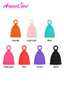 AneerCare Menstrual Cup Silicone Cup With Ring High Capacity For Heavy Flow Wear For 12 Hours Soft, Flexible, Reusable Menstrual Cups Free Cloth Bag.