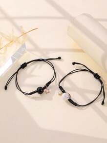 Vòng tay bện 2 chiếc thời trang và phổ biến cho nam giới để làm quà tặng trang sức và cho vẻ ngoài sành điệu - Nhiều màu - Xem 17