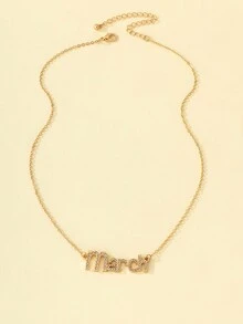 1入簡約釉滴合金金屬水仙-12月誕生花吊墜項鍊作為情人節女士生日禮物 - 寶石款 - 查看 4