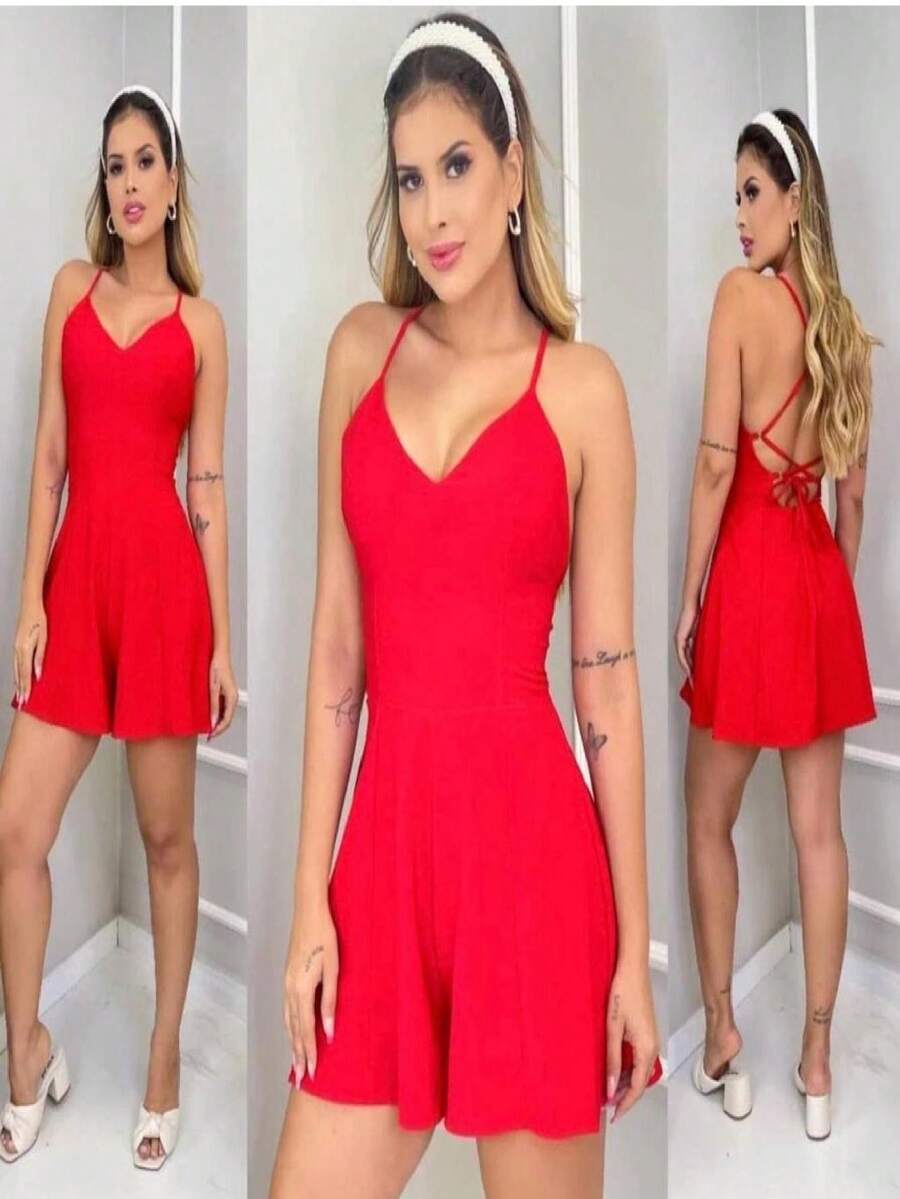 Women Dresses - 紅色 - 查看 1