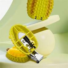 1入組超可愛折疊式鑰匙扣指甲剪,不銹鋼便攜式指甲刀 - 可愛帶刺榴槤款 - 查看 6