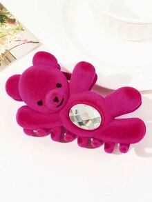 1入組絨面和鑽石熊貓造型大號髮夾,適用於女士,是可愛的禮物,是綁馬尾和髮髻的強力定型髮飾 - 彩色 - 查看 14