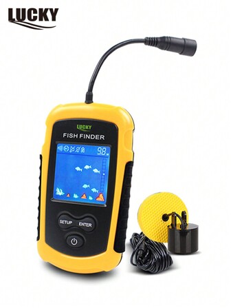 Sonar portátil LUCKY FFC1108-1 buscador de peces, detección de profundidad 100M, función de alarma, equipo para pesca de lago y océano