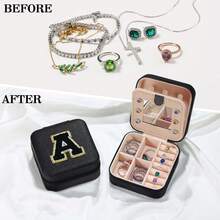 男士聖誕禮物,男士黑色旅行首飾盒,男士項鍊耳環戒指架旅行首飾盒,男士個性化禮物獨特禮物男士生日禮物 - 黑色 - 查看 4