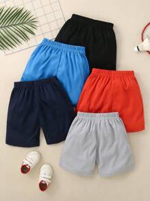 Young Boy Summer School Uniform Shorts, Baseball Style Shorts, Preppy Style - Multicolor - View 2