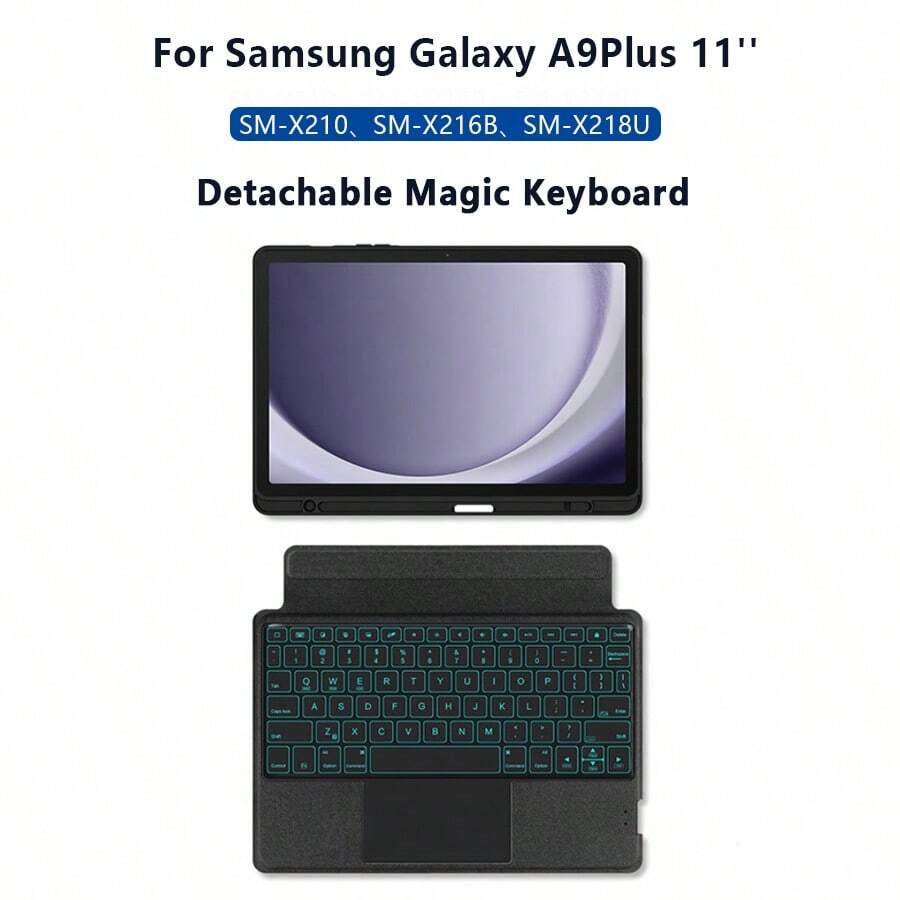 Backlit Touchpad Horizontal And Vertical Support Keyboard Protective Case Compatible With Samsung Galaxy Tab A9 Plus 11 Inch Tablet - Black-english Layout - View 1