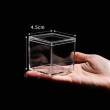 1pc Acrylic Boxes for Candy Acrylic Box with Lid  Clear Candy Box for Display Plastic Square Cube Jewelry Storage Box Transparent Wedding holiday gifts - Clear - View 7