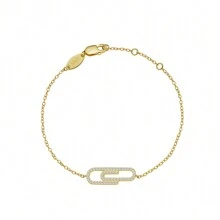 Moonmory 1 Peça Simples Clipe De Papel Com Zircônia Cúbica Prata Esterlina 925 Fecho Vermelho Cordão Bracelete Para Mulheres Fashionable Jóias Presente De Menina Prata