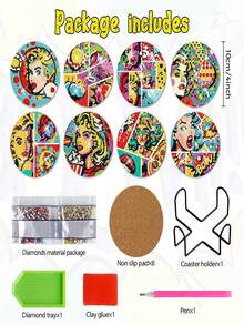 New Arrival Diy Diamond Painting, Full Drill Shiny Rhinestone Cup Mat, Valentine'S Day Popular Artwork For Living Room Bedroom Girls - Multicolor - View 2