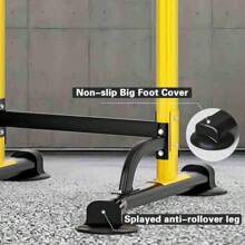 DlandHome Adjustable Height Pull Up Bar Power Tower & Dip Station Home Strength Training Fitness Workout Station, Yellow - 黃色 - 查看 6