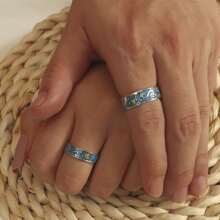 1 Pair Adjustable Romantic Van Gogh's Sky Design Open Couple Rings For Wedding - Multicolor - View 4