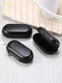 1 多功能迷你便攜式 Eva 收納包 手持拉鍊耳機盒 Airpod 耳機/手機/充電線配件 全身保護套 - 黑色 - 查看 1