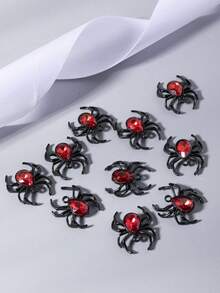10入組鋅合金蜘蛛造型吊墜,適合女性日常佩戴 - 彩色 - 查看 3