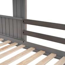 Nestfair Twin Over Full Wooden Bunk Bed With Slide And Guard