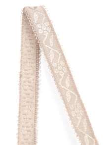 1 件裝女式加厚聚攏胸罩帶刺繡飾邊,米色 - 米色 - 查看 3