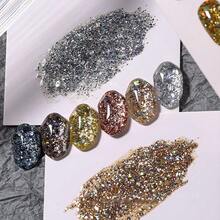 XEIJAYI 1 件裝 7.3 毫升閃光凝膠指甲油、閃亮鑽石凝膠指甲油、磁性凝膠指甲油、閃亮清漆浸泡 Uv Led - 金色 - 查看 7