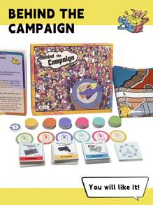 《behind The Campaign》是一款政治同盟與策略取勝的桌遊,新鮮原創,適合你的極致遊戲派對,遊戲時間30-40分鐘,4-6名玩家,適合14歲以上 - 黃色 - 查看 1