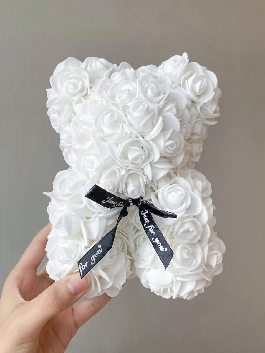 1pc Artificial Preserved Rose Teddy Bear Gift, Hand Made Cute Rose Bear For Home Decor, Eternal Romantic Special Gift For Valentine's Day, Mother's Day, Father's Day, Day, Birthday, Wedding Season Enhance The Sense Of Happiness, Bedroom Decor, Bathroom Decor, Room Decoration Stuff, Office Decor, School Decor, Various Colors And Sizes Are Available, Valentine Day, Gift Gifts Graduation