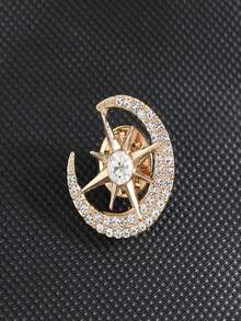 1入個性化金色時尚星月形胸針,男士西裝、日常穿搭 - 金色 - 查看 2