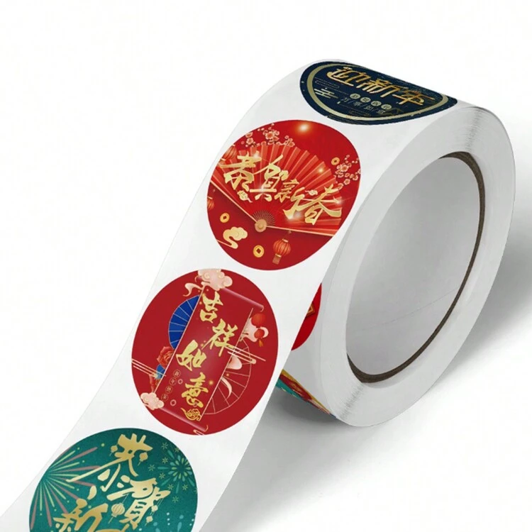 500 Pièces/rouleau 2024 Festival De Printemps Nouvel An Autocollants Dragon Année Bénédiction Mot Salutation Décoration Étiquette Enveloppe Rouge Couplets Cadeau Autocollant. Y Compris 500 Pièces Bonne Année/joyeux Festival De Printemps/distique/enveloppe Rouge Autocollant De Scellage Auto-adhésif - Multicolore - Voir 5