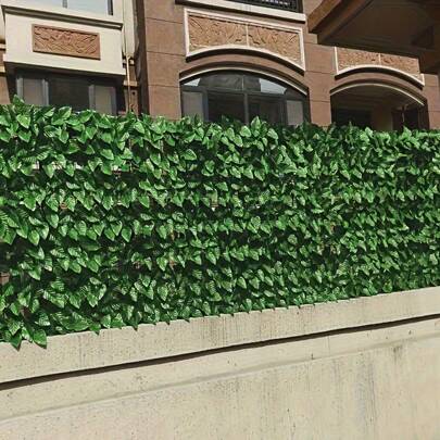 1pc Artificial Ivy Fence Screen Hedge, Balcony Privacy Fence, Uv Resistant Green Wall Decor, Suitable For Garden Decoration And Outdoor Landscape
