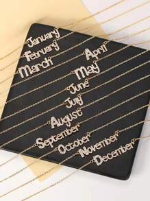 1入簡約釉滴合金金屬水仙-12月誕生花吊墜項鍊作為情人節女士生日禮物 - 寶石款 - 查看 1