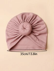 1入derong布料甜甜圈設計寶寶裝飾帽和1入寶寶圍兜 - 淺灰紫 - 查看 6