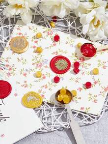 蠟封郵票套裝,帶木蠟熔化爐、蠟棒、熔化勺工具、蠟燭和密封蠟顆粒 - 彩色 - 查看 2