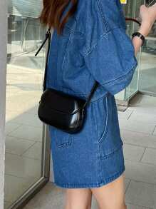 Fashionable Mini Saddle Mobile Phone Shoulder Bag With Simple Design, Great For Commuting