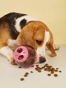 1pc Plastic Whistle With Wobble Dropping Food Leakage Toys For Pets, Dog Toy Puzzle Feeder, Slow Feeding Utensil For Cats And Dogs, Suitable For Indoor Use - Pink - View 1